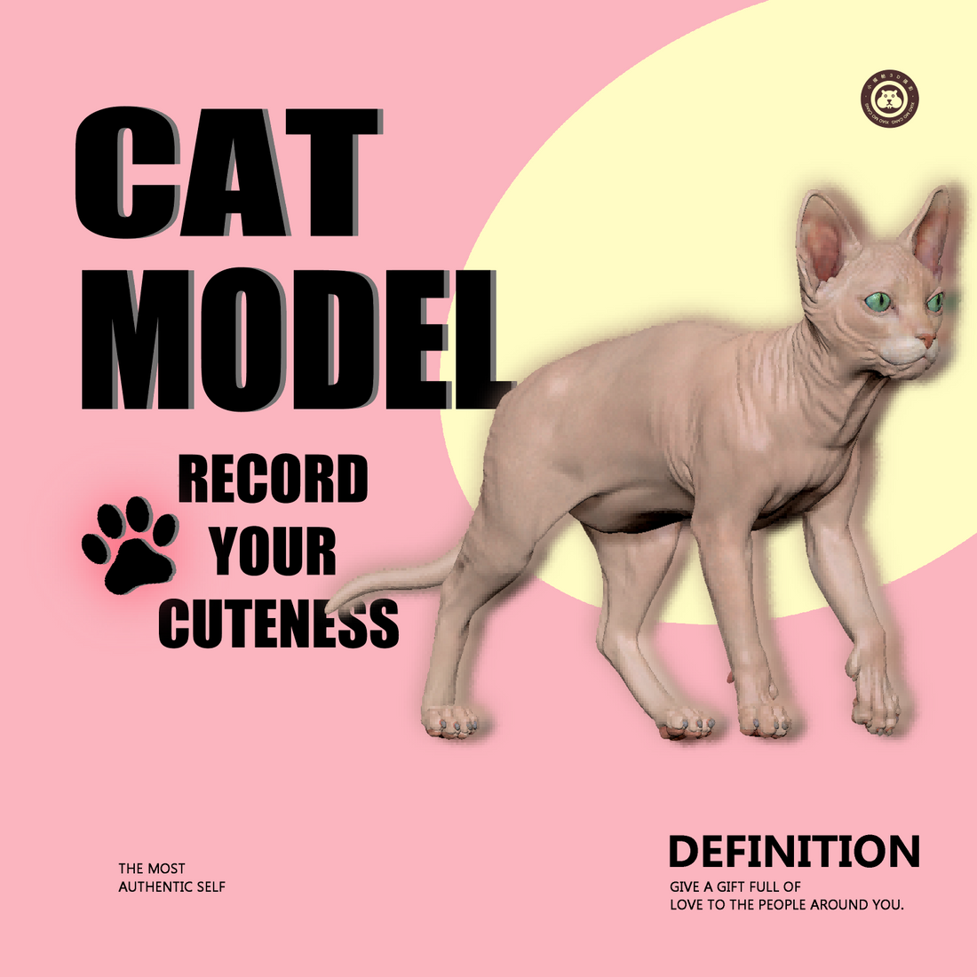 【Pet memorial - Custom】Customized 3D cat statue figurine; a unique gift tailored for pet owners;