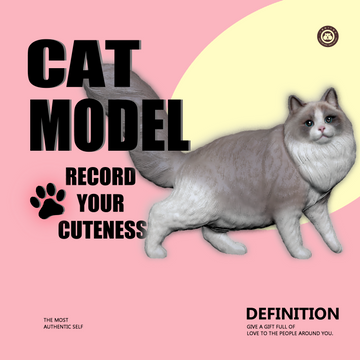 【Pet memorial - Custom】Customized 3D cat statue figurine; a unique gift tailored for pet owners;