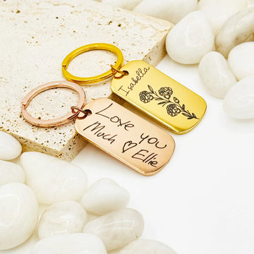 Portachiavi con vera scrittura a mano