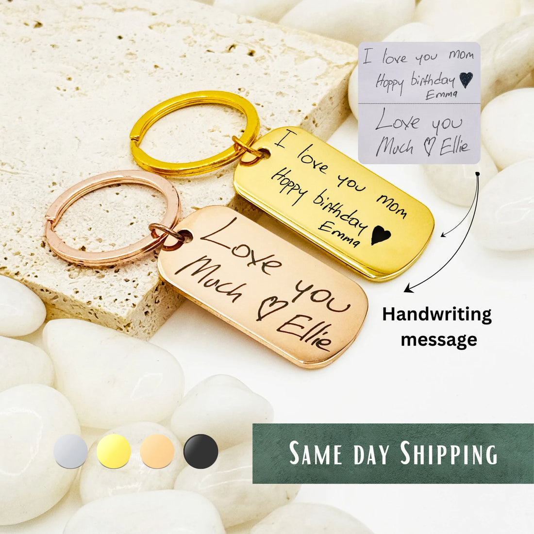 Portachiavi con vera scrittura a mano