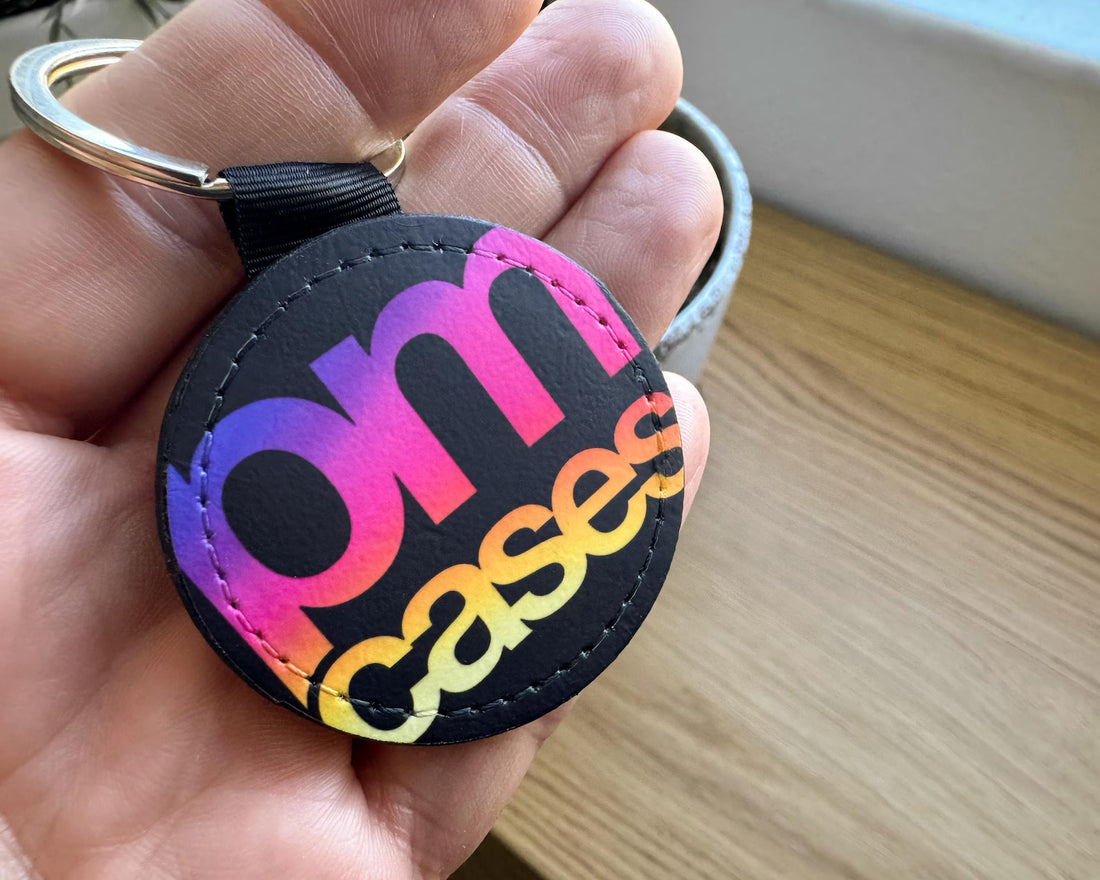 Portachiavi con foto personalizzato in pelle vegana